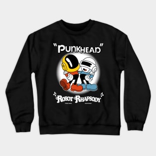 Punkhead - Vintage Cartoon Robot Rhapsody - Rubber Hose Style Dance Crewneck Sweatshirt